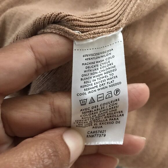 Ann Taylor Mocha Brown Ribbed Knit Long Sleeve Duster Cardigan Sweater - S - Picture 8 of 9